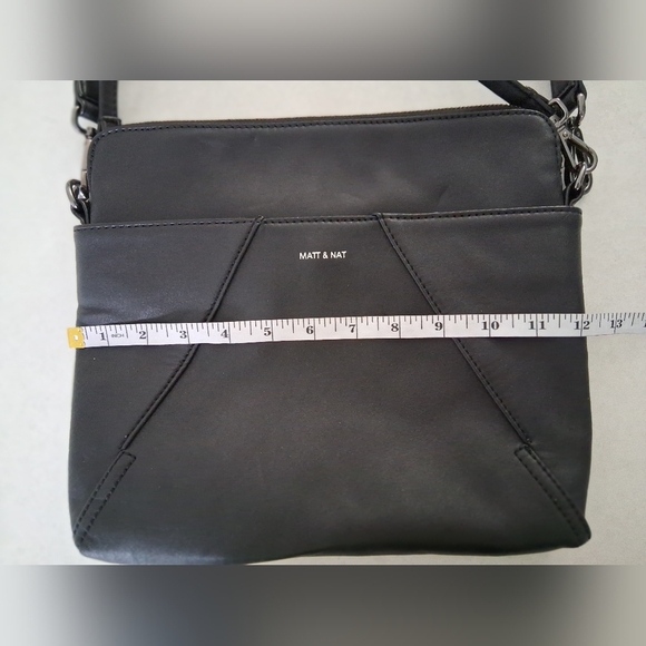 Matt & Nat/ WHILEM Black Vegan Leather Hobo Bag/ 2 Straps - Picture 11 of 16